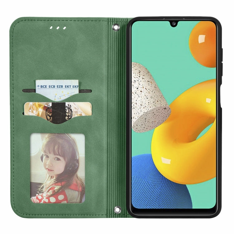 For Samsung Galaxy M32 Retro Skin Feel Business Magnetic Horizontal Flip Leather Case with Holder & Card Slots & Wallet & Photo Frame
