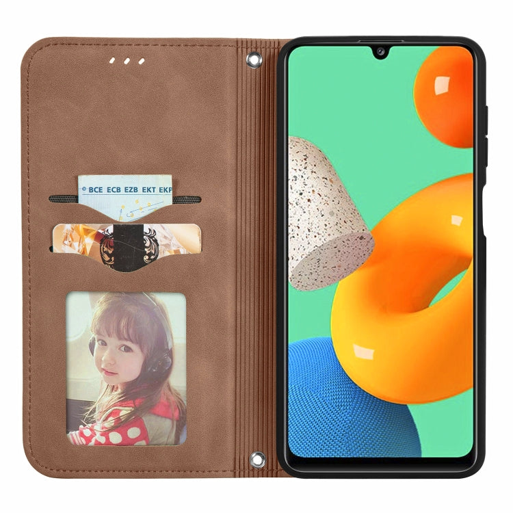 For Samsung Galaxy M32 Retro Skin Feel Business Magnetic Horizontal Flip Leather Case with Holder & Card Slots & Wallet & Photo Frame