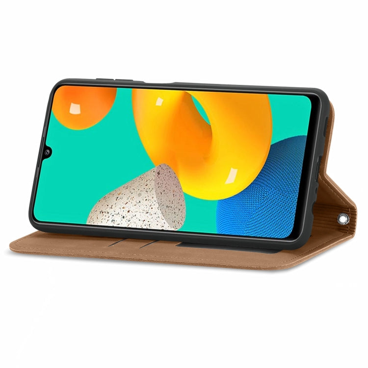 For Samsung Galaxy M32 Retro Skin Feel Business Magnetic Horizontal Flip Leather Case with Holder & Card Slots & Wallet & Photo Frame