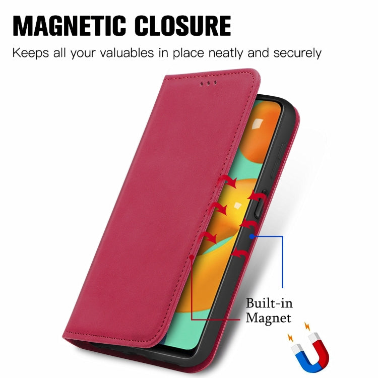 For Samsung Galaxy M32 Retro Skin Feel Business Magnetic Horizontal Flip Leather Case with Holder & Card Slots & Wallet & Photo Frame