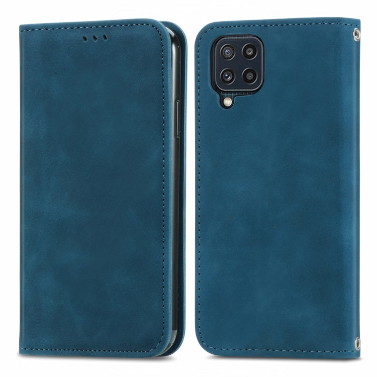 For Samsung Galaxy M32 Retro Skin Feel Business Magnetic Horizontal Flip Leather Case with Holder & Card Slots & Wallet & Photo Frame