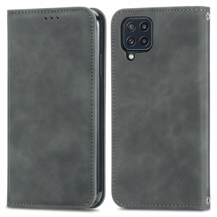 For Samsung Galaxy M32 Retro Skin Feel Business Magnetic Horizontal Flip Leather Case with Holder & Card Slots & Wallet & Photo Frame