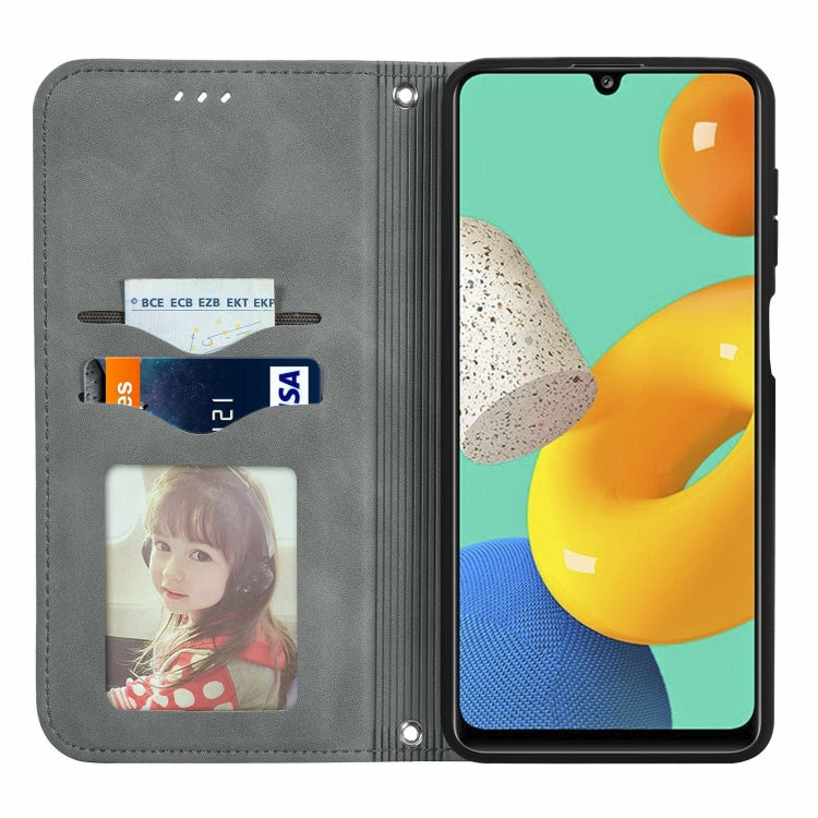 For Samsung Galaxy M32 Retro Skin Feel Business Magnetic Horizontal Flip Leather Case with Holder & Card Slots & Wallet & Photo Frame