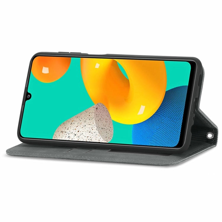 For Samsung Galaxy M32 Retro Skin Feel Business Magnetic Horizontal Flip Leather Case with Holder & Card Slots & Wallet & Photo Frame