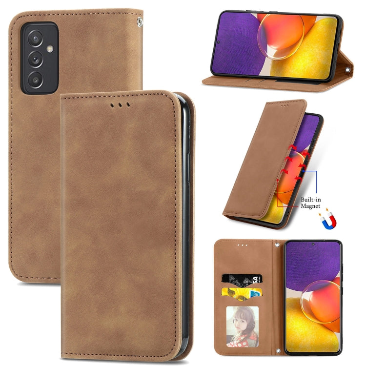 For Samsung Galaxy A82 5G Retro Skin Feel Business Magnetic Horizontal Flip Leather Case with Holder & Card Slots & Wallet & Photo Frame