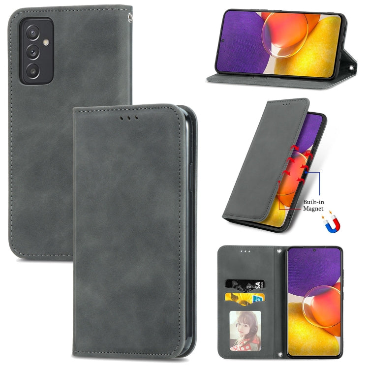 For Samsung Galaxy A82 5G Retro Skin Feel Business Magnetic Horizontal Flip Leather Case with Holder & Card Slots & Wallet & Photo Frame
