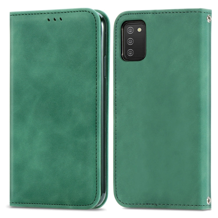 For Samsung Galaxy A03s 164mm Retro Skin Feel Magnetic Horizontal Flip Leather Case with Holder & Card Slots & Wallet & Photo Frame