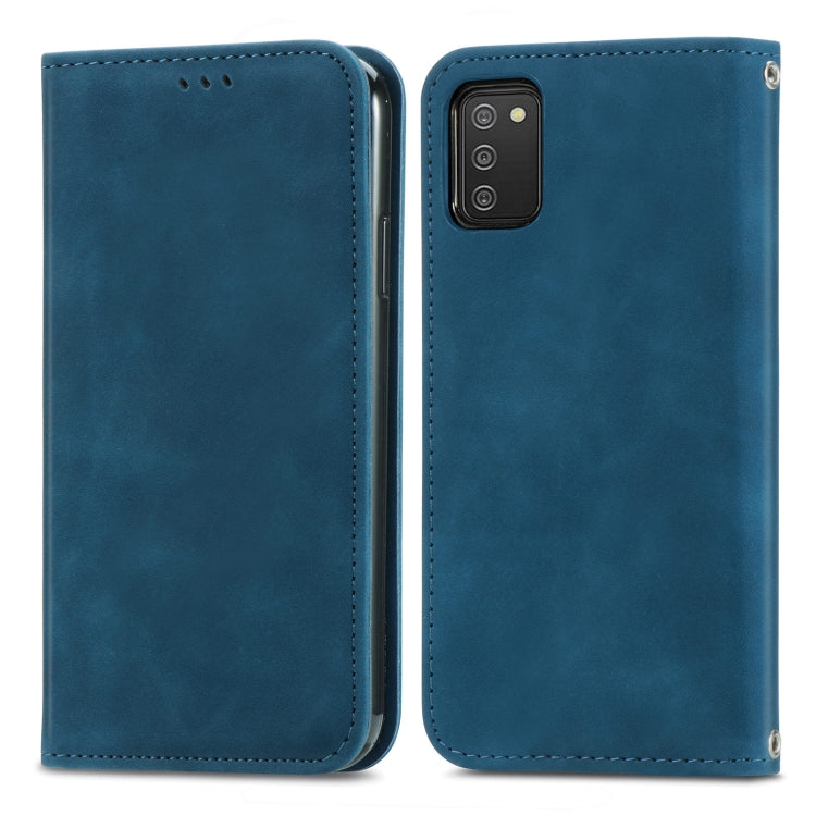 For Samsung Galaxy A03s 164mm Retro Skin Feel Magnetic Horizontal Flip Leather Case with Holder & Card Slots & Wallet & Photo Frame