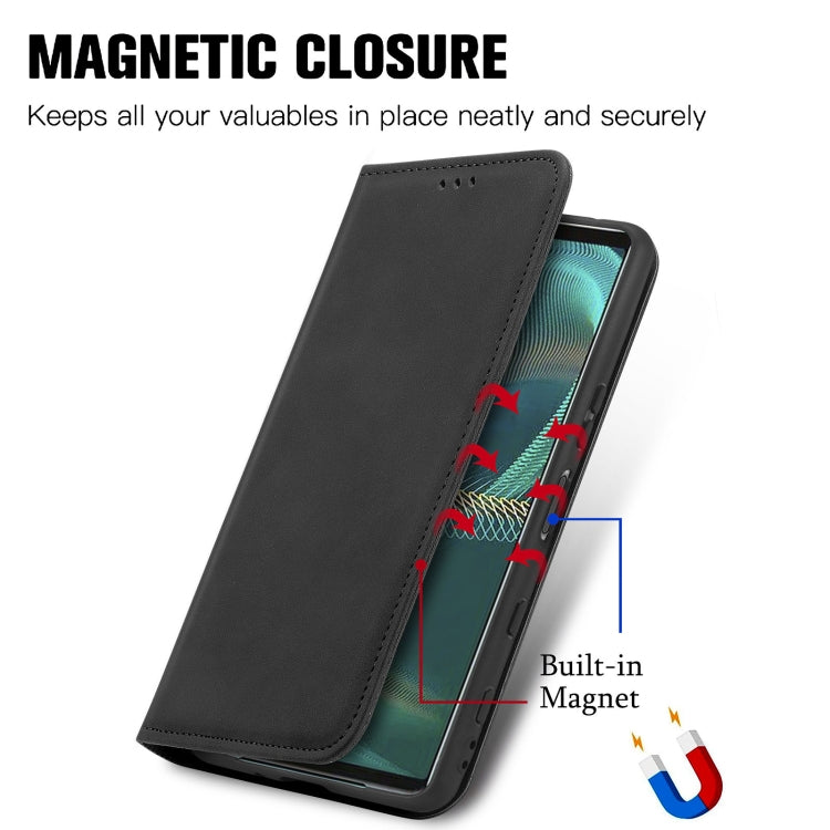 For Sony Xperia 5 III Retro Skin Feel Business Magnetic Horizontal Flip Leather Case with Holder & Card Slots & Wallet & Photo Frame
