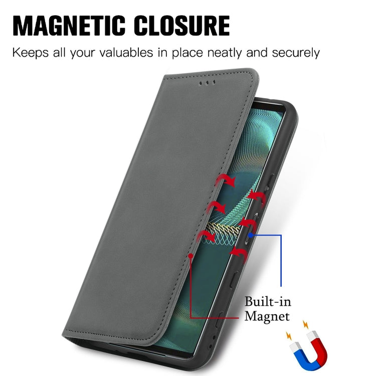 For Sony Xperia 5 III Retro Skin Feel Business Magnetic Horizontal Flip Leather Case with Holder & Card Slots & Wallet & Photo Frame