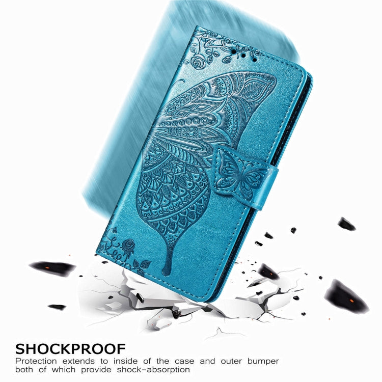 For Samsung Galaxy Z Fold3 Butterfly Love Flowers Embossed Horizontal Flip Leather Case with Holder & Card Slots & Wallet & Lanyard