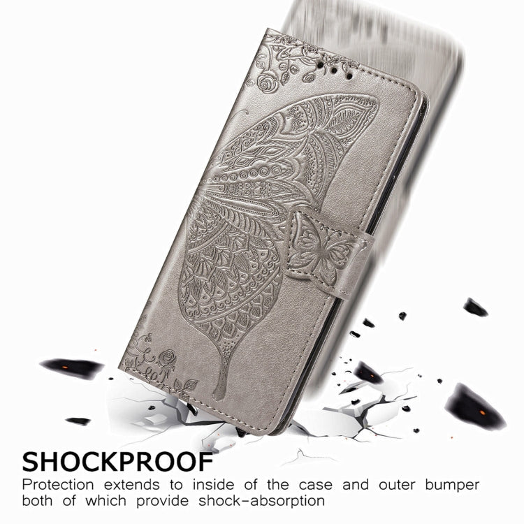 For Samsung Galaxy Z Fold3 Butterfly Love Flowers Embossed Horizontal Flip Leather Case with Holder & Card Slots & Wallet & Lanyard