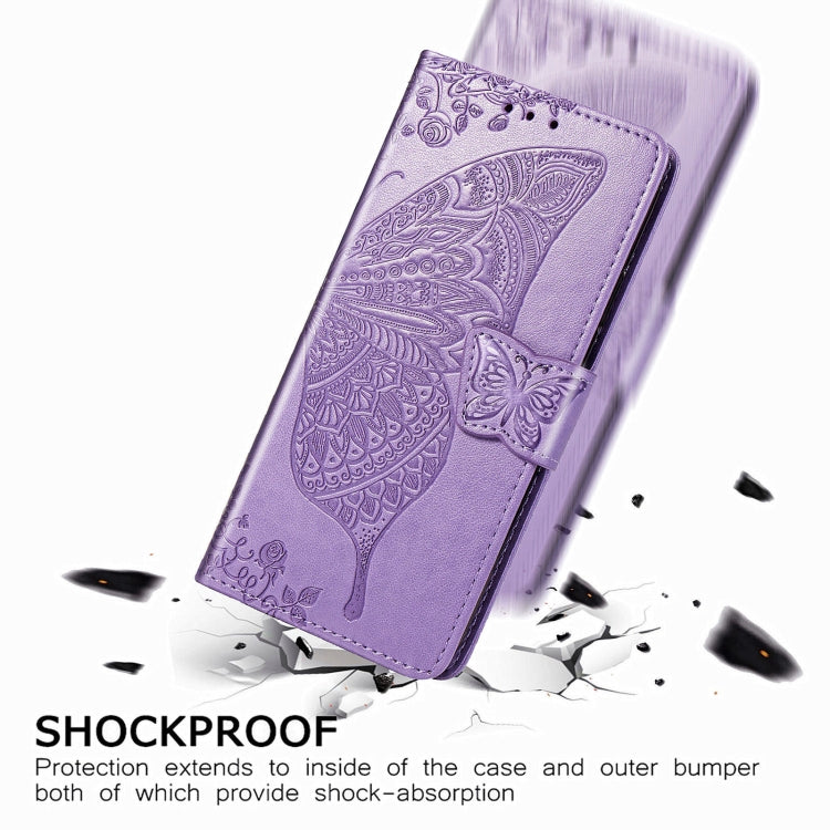 For Samsung Galaxy Z Fold3 Butterfly Love Flowers Embossed Horizontal Flip Leather Case with Holder & Card Slots & Wallet & Lanyard