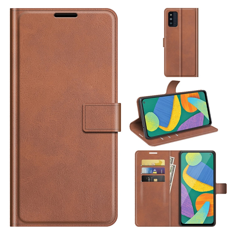 Retro Calf Pattern Buckle Horizontal Flip Leather Case with Holder & Card Slots & Wallet For Samsung Galaxy F52 5G
