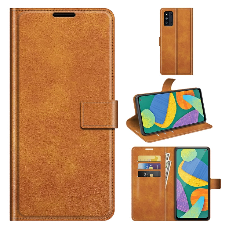 Retro Calf Pattern Buckle Horizontal Flip Leather Case with Holder & Card Slots & Wallet For Samsung Galaxy F52 5G
