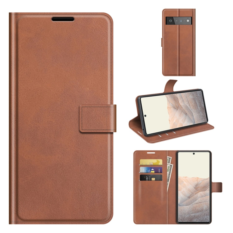 Retro Calf Pattern Buckle Horizontal Flip Leather Case with Holder & Card Slots & Wallet For Google Pixel 6 Pro