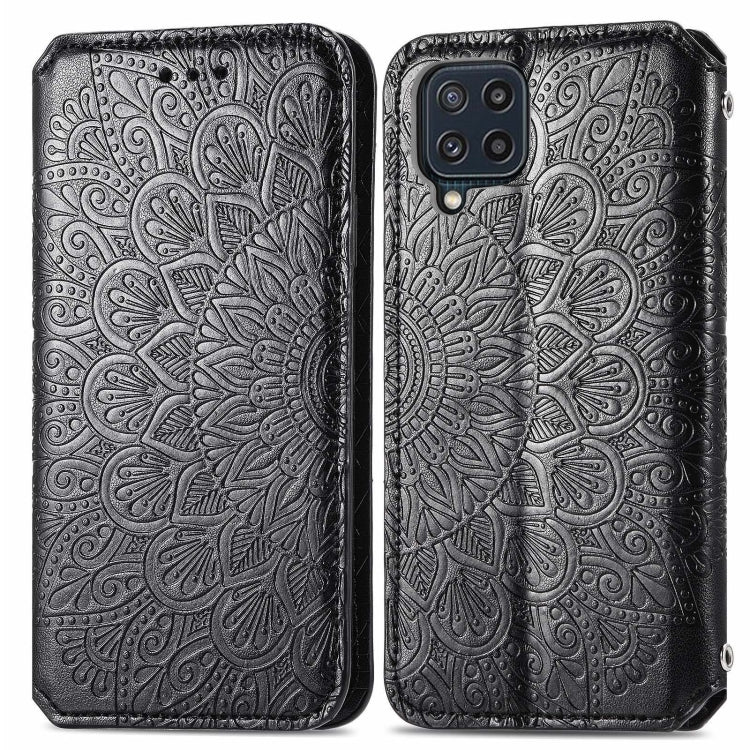 For Galaxy M32 Blooming Mandala Embossed Pattern Magnetic Horizontal Flip Leather Case with Holder & Card Slots & Wallet