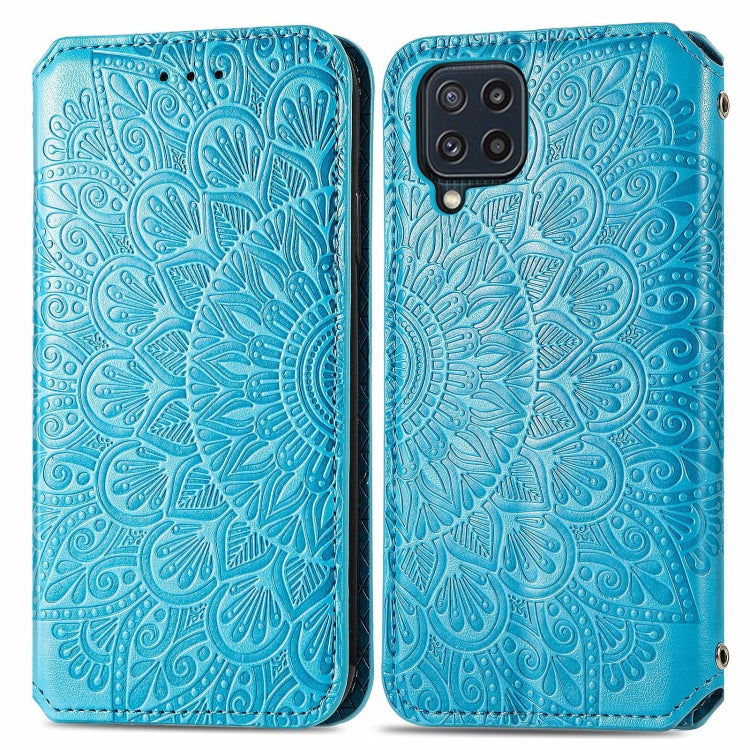 For Galaxy M32 Blooming Mandala Embossed Pattern Magnetic Horizontal Flip Leather Case with Holder & Card Slots & Wallet