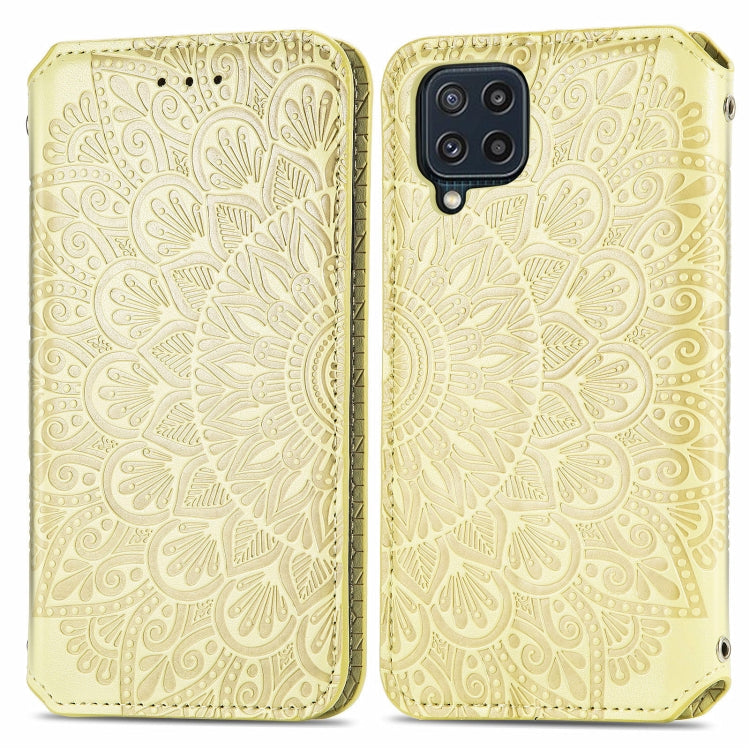 For Galaxy M32 Blooming Mandala Embossed Pattern Magnetic Horizontal Flip Leather Case with Holder & Card Slots & Wallet
