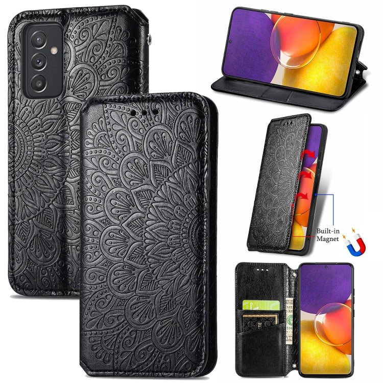 For Galaxy A82 5G/Quantum 2 Blooming Mandala Embossed Pattern Magnetic Horizontal Flip Leather Case with Holder & Card Slots & Wallet