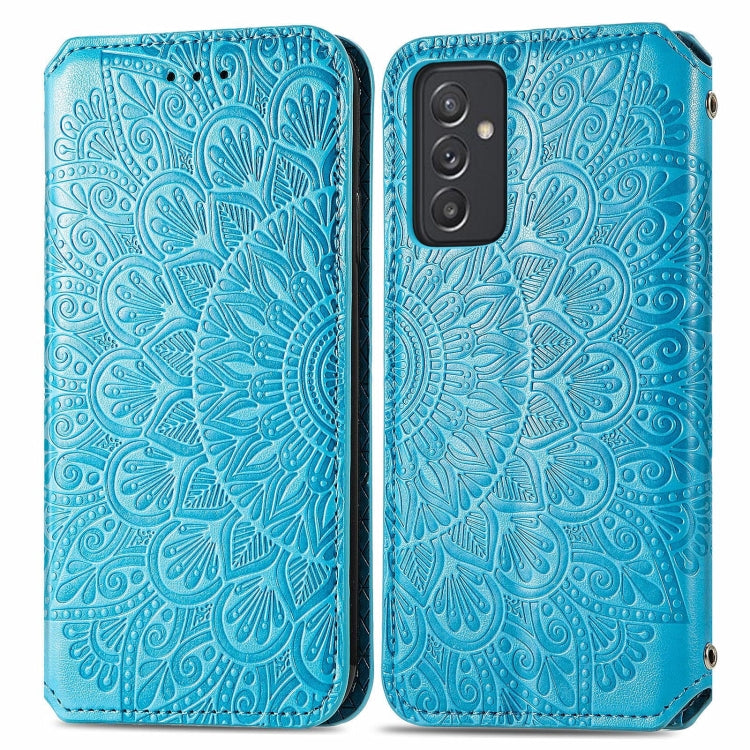 For Galaxy A82 5G/Quantum 2 Blooming Mandala Embossed Pattern Magnetic Horizontal Flip Leather Case with Holder & Card Slots & Wallet