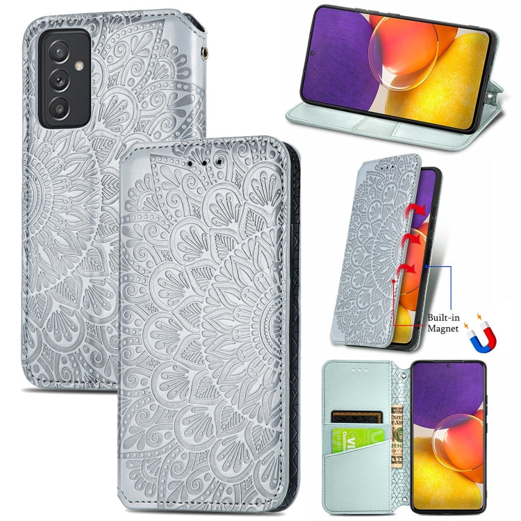 For Galaxy A82 5G/Quantum 2 Blooming Mandala Embossed Pattern Magnetic Horizontal Flip Leather Case with Holder & Card Slots & Wallet