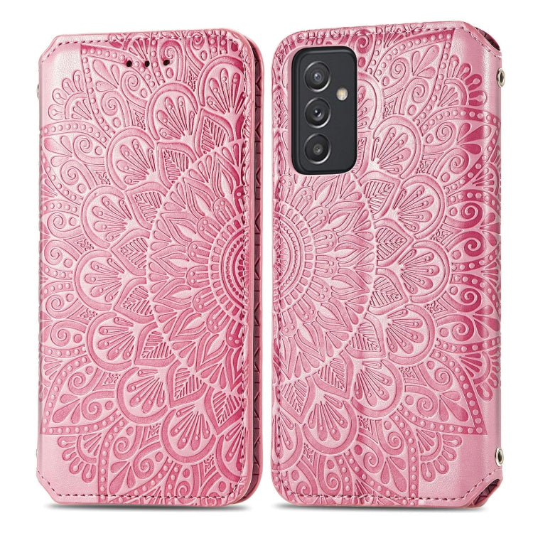 For Galaxy A82 5G/Quantum 2 Blooming Mandala Embossed Pattern Magnetic Horizontal Flip Leather Case with Holder & Card Slots & Wallet