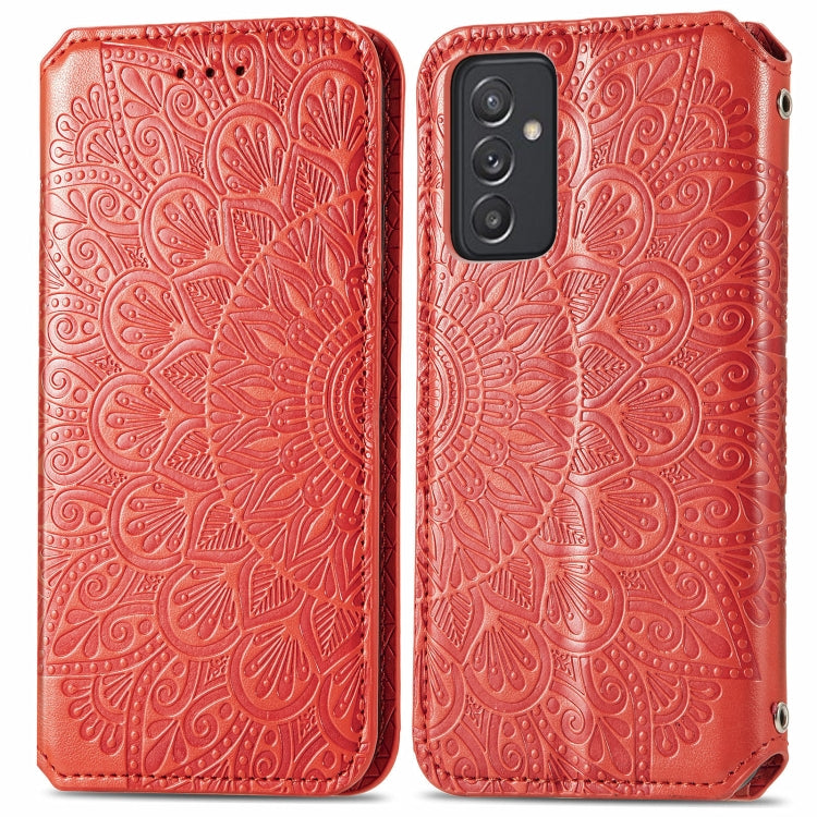 For Galaxy A82 5G/Quantum 2 Blooming Mandala Embossed Pattern Magnetic Horizontal Flip Leather Case with Holder & Card Slots & Wallet