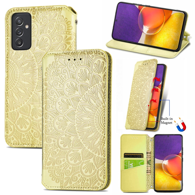 For Galaxy A82 5G/Quantum 2 Blooming Mandala Embossed Pattern Magnetic Horizontal Flip Leather Case with Holder & Card Slots & Wallet
