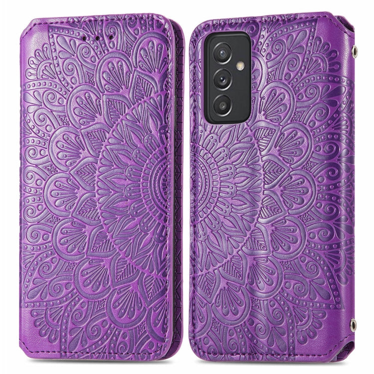 For Galaxy A82 5G/Quantum 2 Blooming Mandala Embossed Pattern Magnetic Horizontal Flip Leather Case with Holder & Card Slots & Wallet