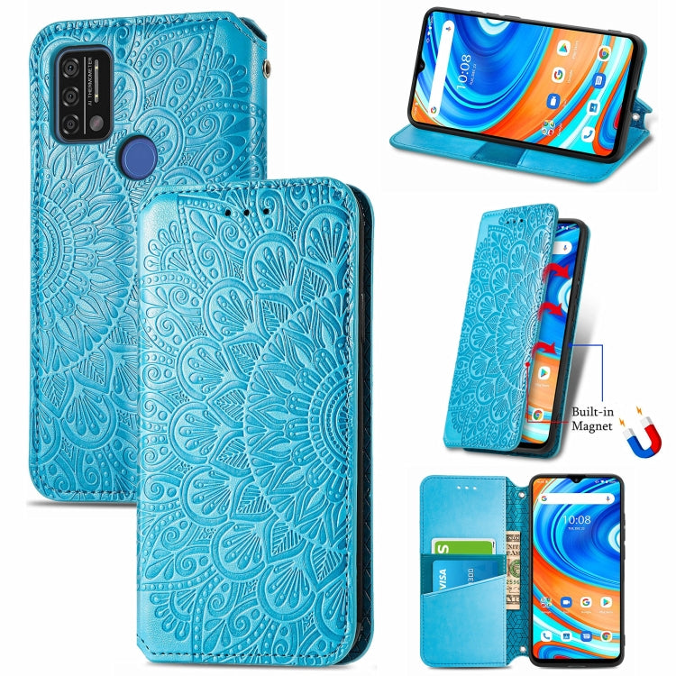 For UMIDIGI A9 Blooming Mandala Embossed Pattern Magnetic Horizontal Flip Leather Case with Holder & Card Slots & Wallet