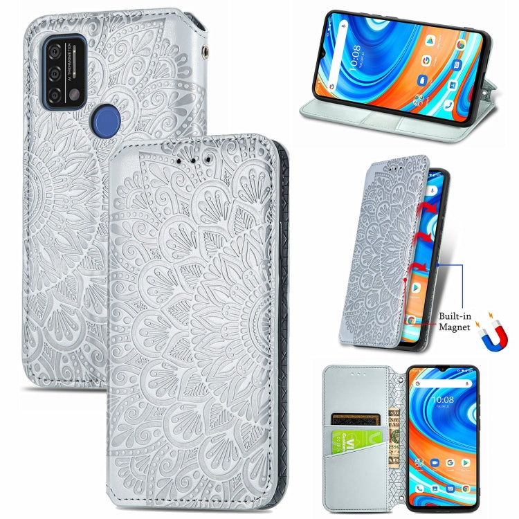 For UMIDIGI A9 Blooming Mandala Embossed Pattern Magnetic Horizontal Flip Leather Case with Holder & Card Slots & Wallet
