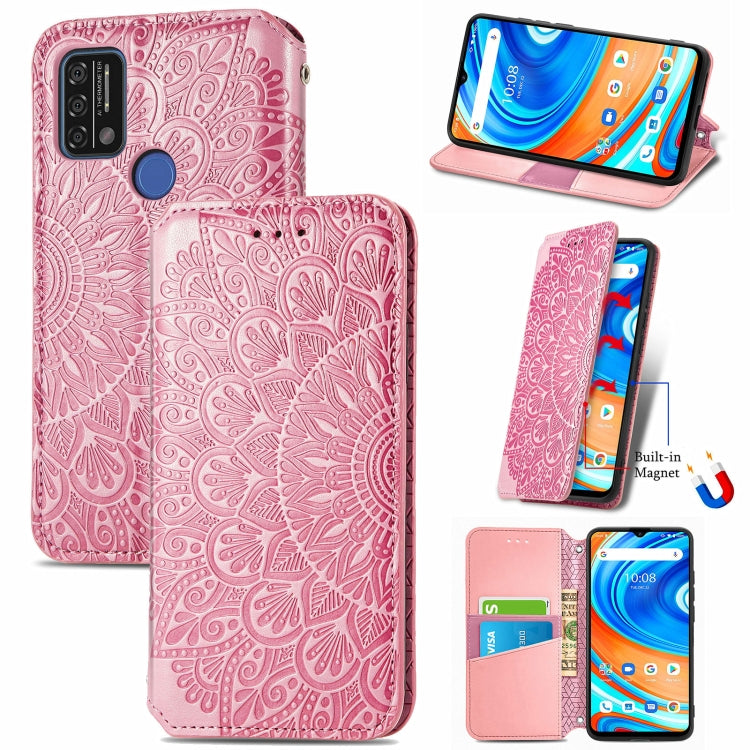 For UMIDIGI A9 Blooming Mandala Embossed Pattern Magnetic Horizontal Flip Leather Case with Holder & Card Slots & Wallet