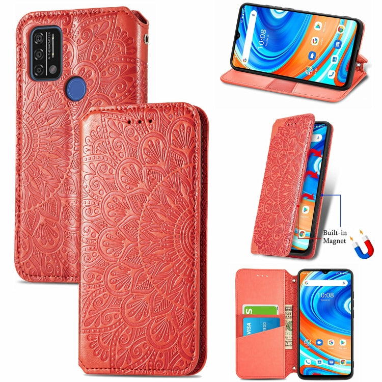 For UMIDIGI A9 Blooming Mandala Embossed Pattern Magnetic Horizontal Flip Leather Case with Holder & Card Slots & Wallet