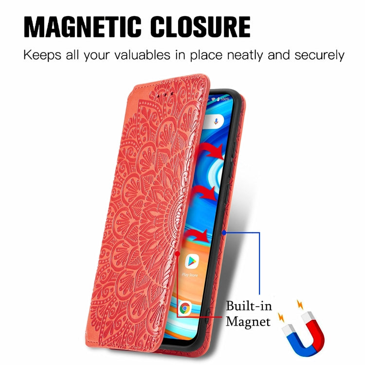 For UMIDIGI A9 Blooming Mandala Embossed Pattern Magnetic Horizontal Flip Leather Case with Holder & Card Slots & Wallet