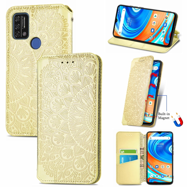 For UMIDIGI A9 Blooming Mandala Embossed Pattern Magnetic Horizontal Flip Leather Case with Holder & Card Slots & Wallet