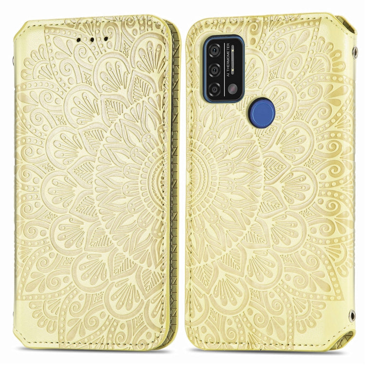 For UMIDIGI A9 Blooming Mandala Embossed Pattern Magnetic Horizontal Flip Leather Case with Holder & Card Slots & Wallet