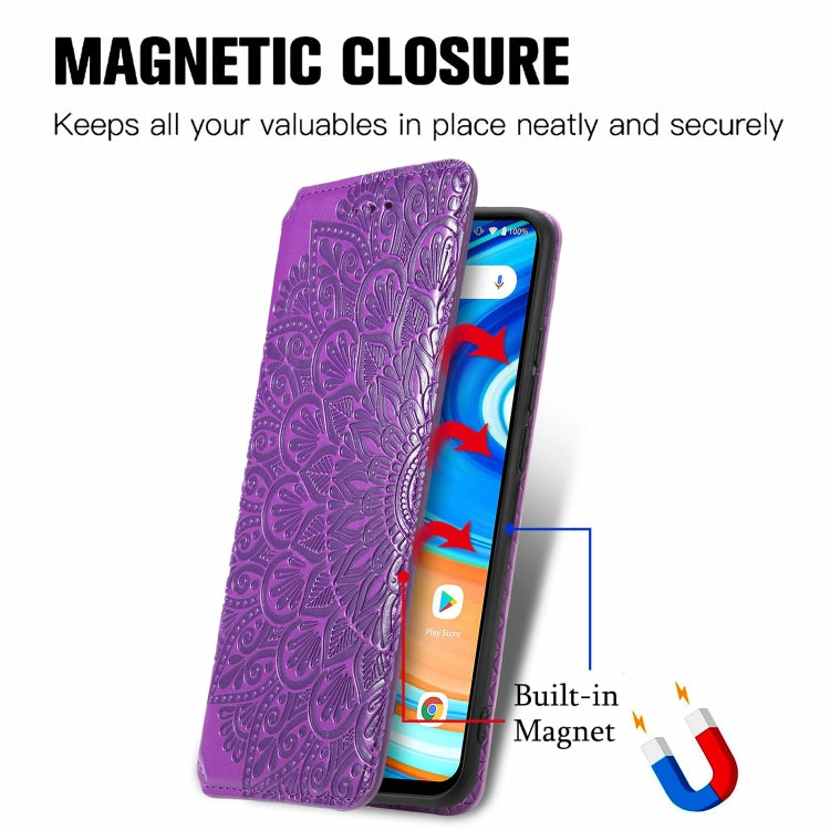 For UMIDIGI A9 Blooming Mandala Embossed Pattern Magnetic Horizontal Flip Leather Case with Holder & Card Slots & Wallet