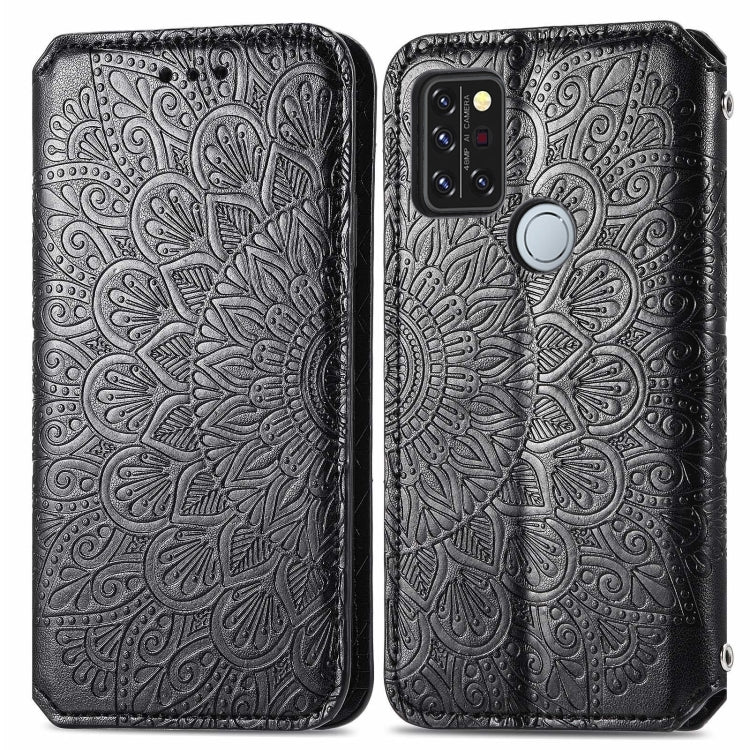 For UMIDIGI A9 Pro Blooming Mandala Embossed Pattern Magnetic Horizontal Flip Leather Case with Holder & Card Slots & Wallet