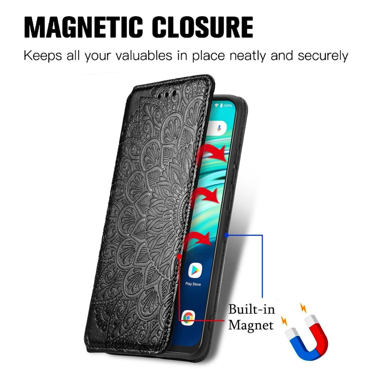 For UMIDIGI A9 Pro Blooming Mandala Embossed Pattern Magnetic Horizontal Flip Leather Case with Holder & Card Slots & Wallet