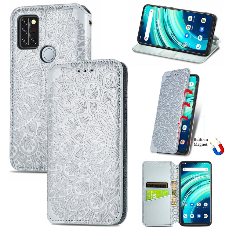 For UMIDIGI A9 Pro Blooming Mandala Embossed Pattern Magnetic Horizontal Flip Leather Case with Holder & Card Slots & Wallet