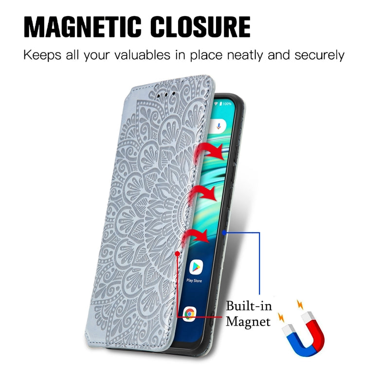 For UMIDIGI A9 Pro Blooming Mandala Embossed Pattern Magnetic Horizontal Flip Leather Case with Holder & Card Slots & Wallet
