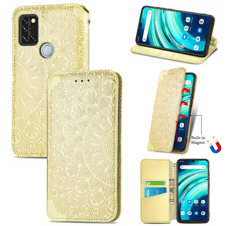 For UMIDIGI A9 Pro Blooming Mandala Embossed Pattern Magnetic Horizontal Flip Leather Case with Holder & Card Slots & Wallet