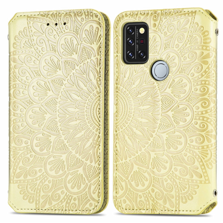 For UMIDIGI A9 Pro Blooming Mandala Embossed Pattern Magnetic Horizontal Flip Leather Case with Holder & Card Slots & Wallet