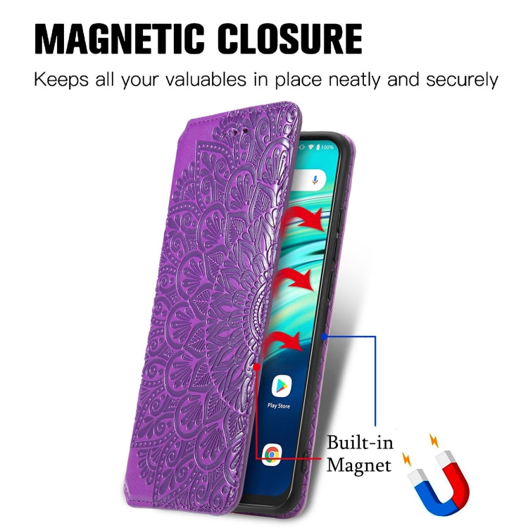 For UMIDIGI A9 Pro Blooming Mandala Embossed Pattern Magnetic Horizontal Flip Leather Case with Holder & Card Slots & Wallet