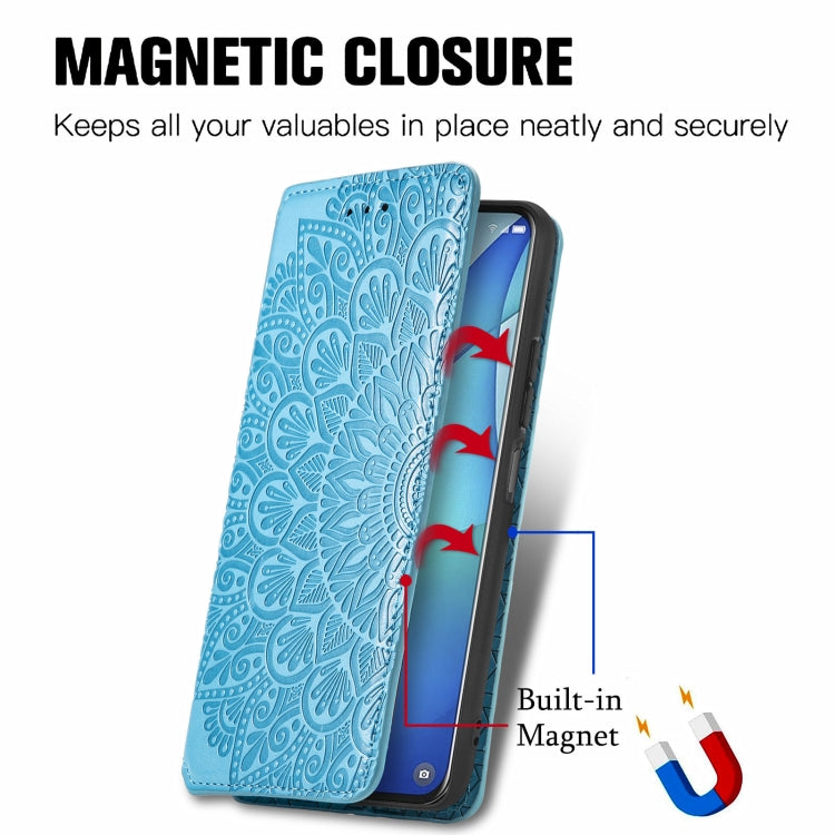 For TCL 20S Blooming Mandala Embossed Pattern Magnetic Horizontal Flip Leather Case with Holder & Card Slots & Wallet