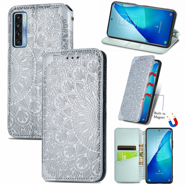 For TCL 20S Blooming Mandala Embossed Pattern Magnetic Horizontal Flip Leather Case with Holder & Card Slots & Wallet