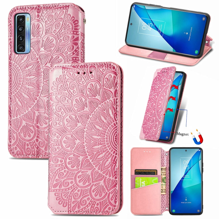 For TCL 20S Blooming Mandala Embossed Pattern Magnetic Horizontal Flip Leather Case with Holder & Card Slots & Wallet