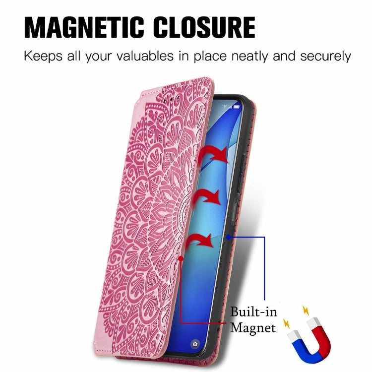For TCL 20S Blooming Mandala Embossed Pattern Magnetic Horizontal Flip Leather Case with Holder & Card Slots & Wallet