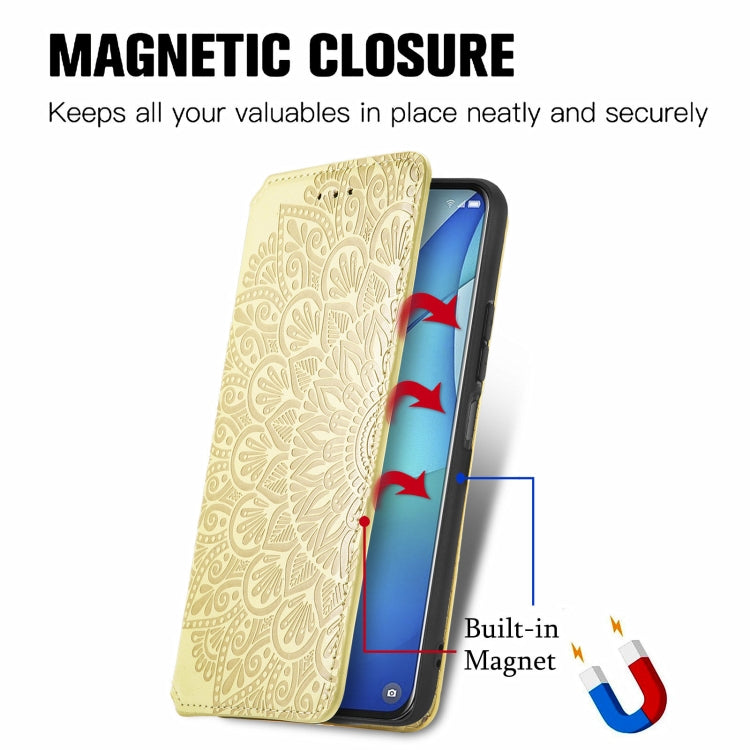 For TCL 20S Blooming Mandala Embossed Pattern Magnetic Horizontal Flip Leather Case with Holder & Card Slots & Wallet